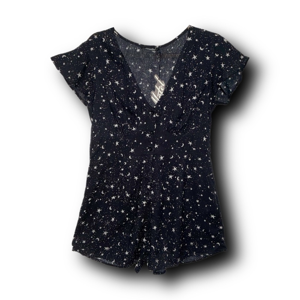 NWT Motel Rocks Celestial Moon & Stars Romper Whimsigoth Vibes